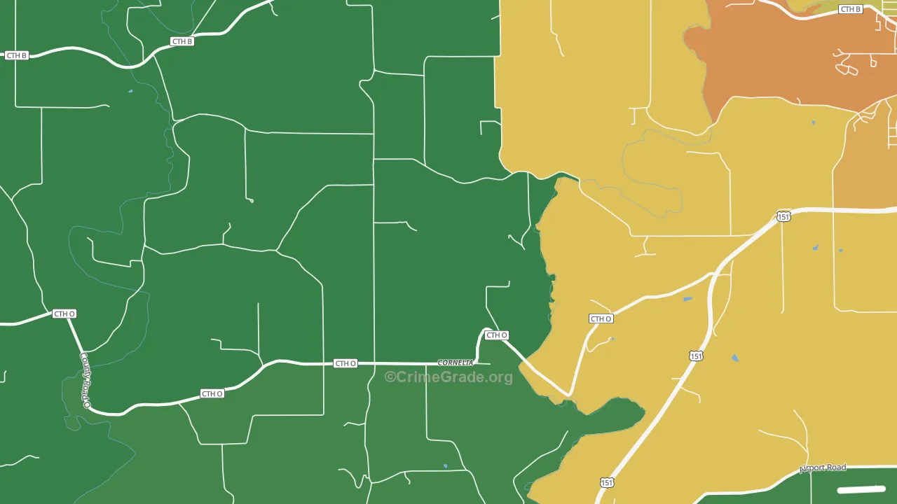Cornelia, WI Map of Assault Rates