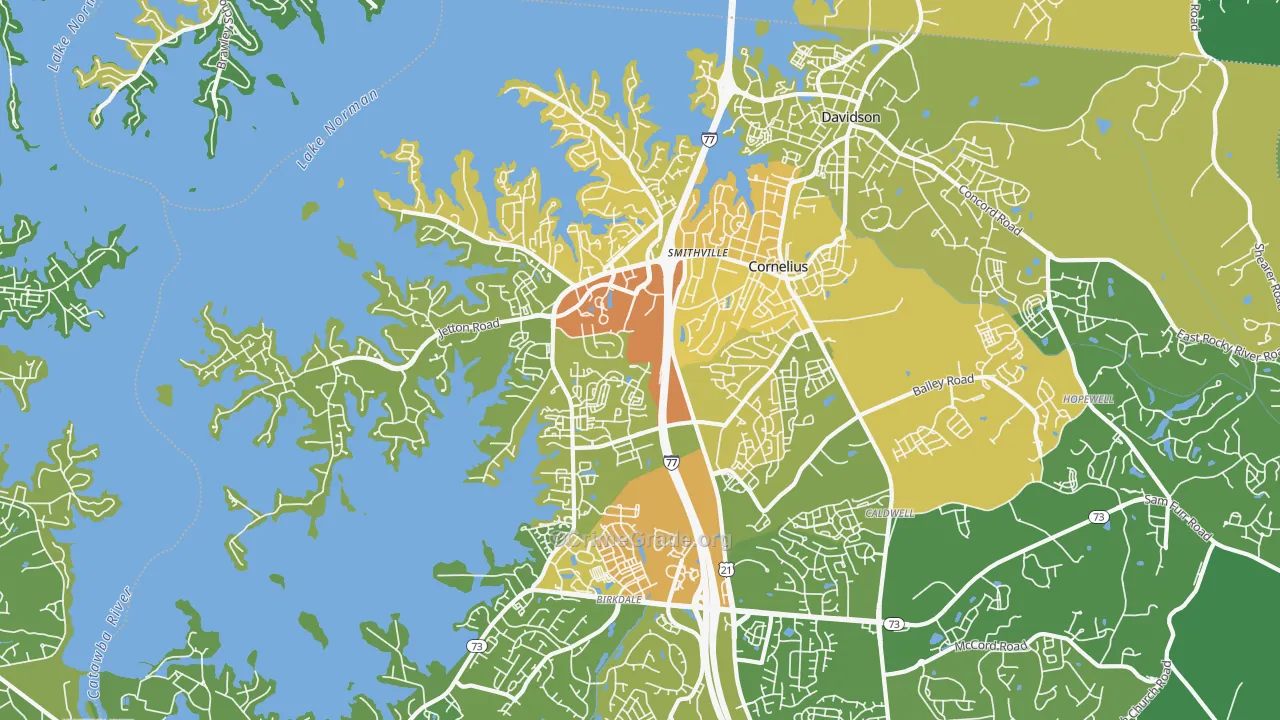 Cornelius, NC Map of Assault Rates