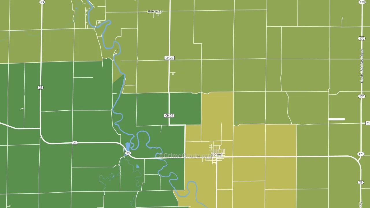 Cornell, IL Map of Assault Rates