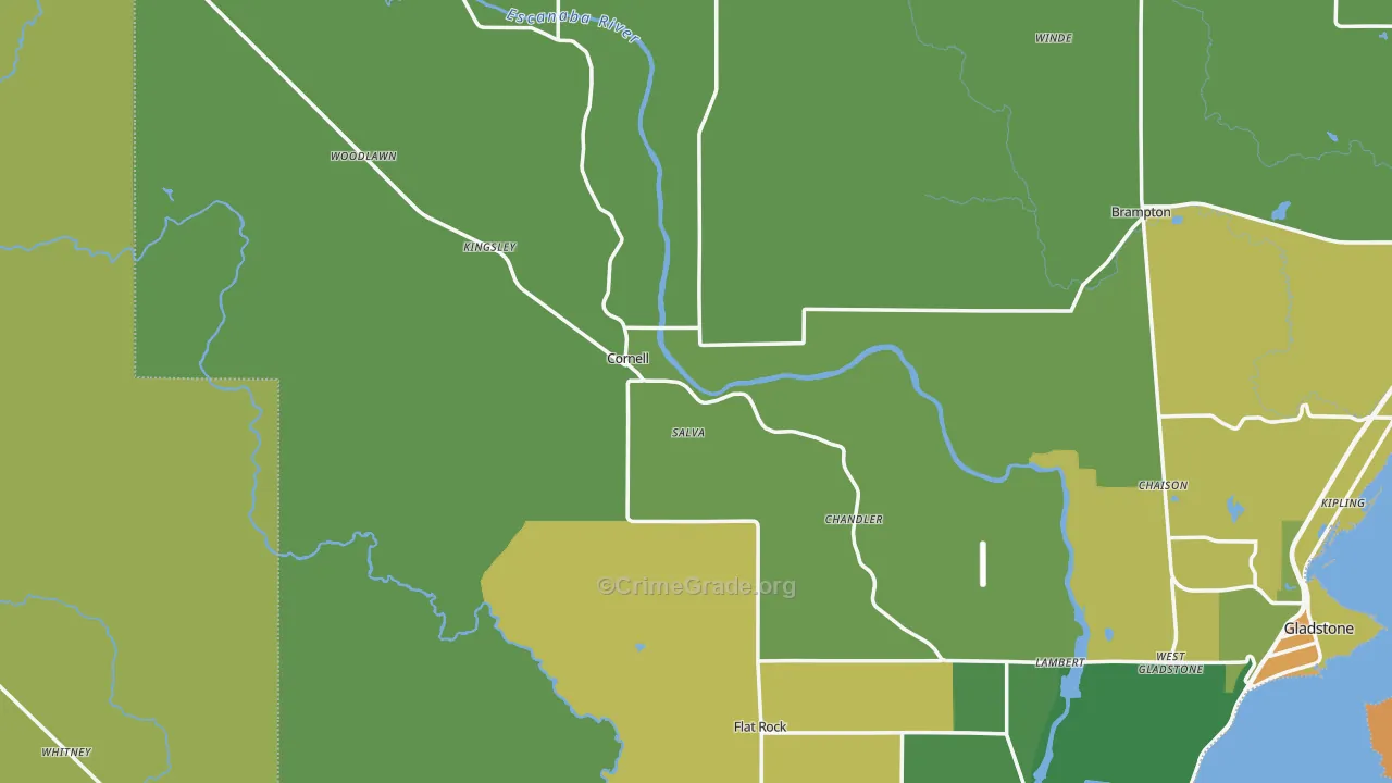 Cornell, MI Map of Assault Rates
