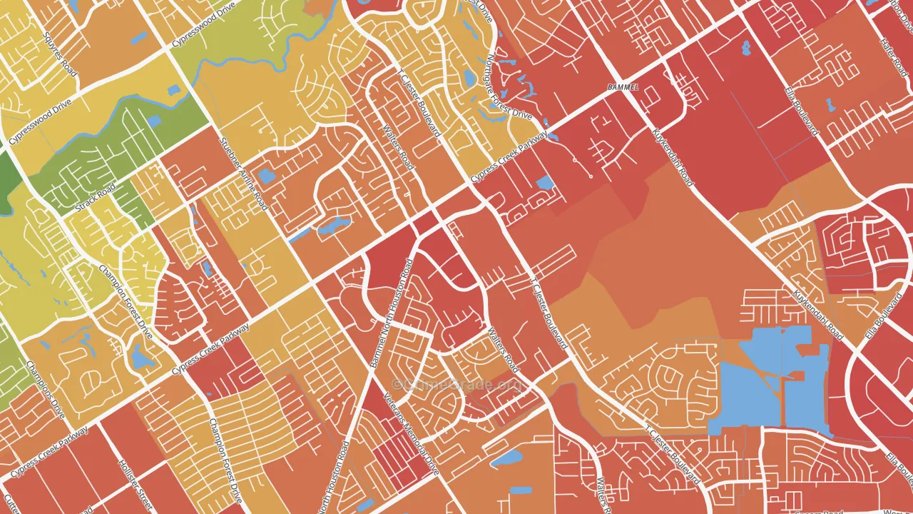 Cornerstone Village North, Houston, TX Map of Assault Rates