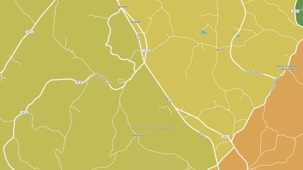 Cornhouse, AL Map of Assault Rates