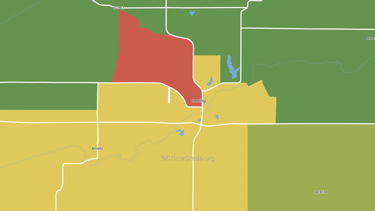 Corning, IA Map of Assault Rates