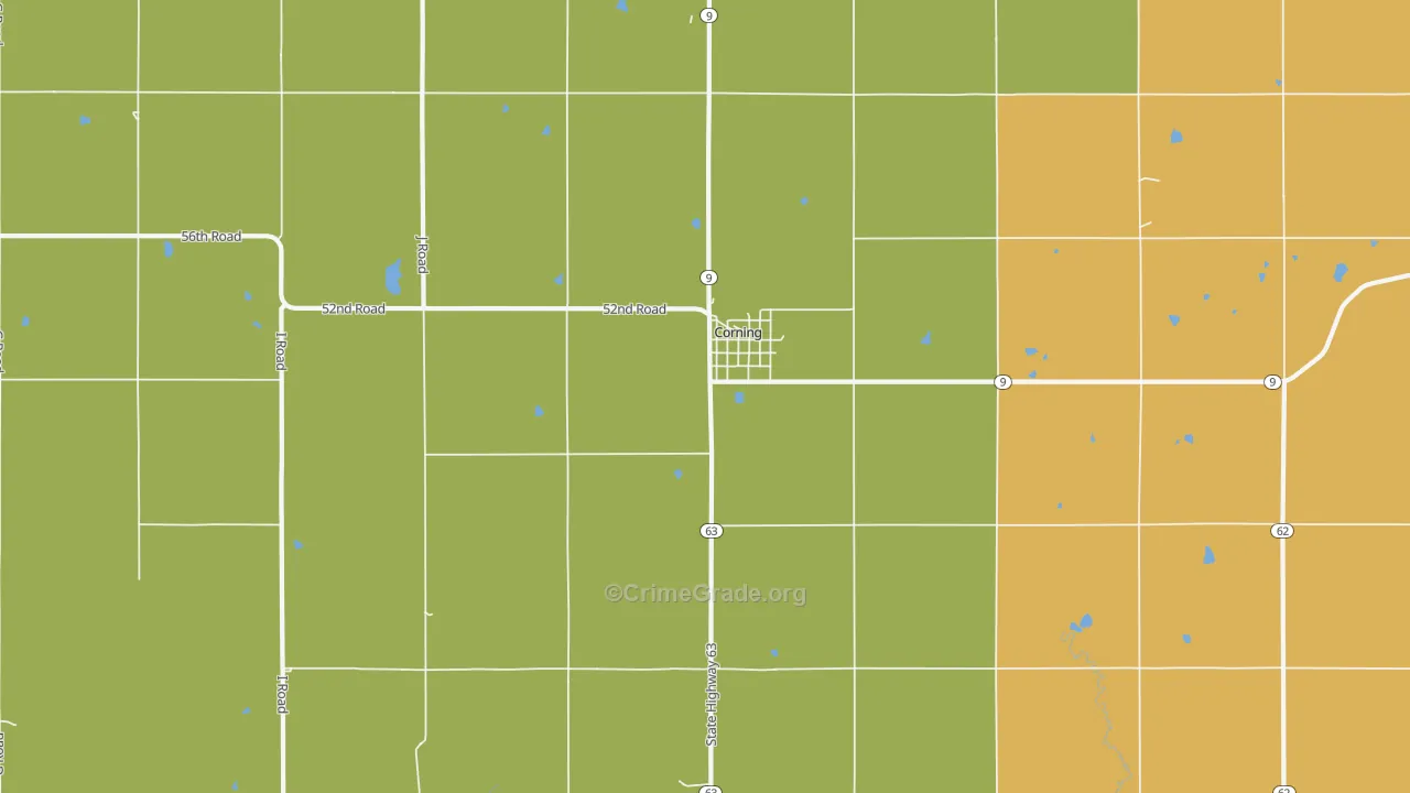 Corning, KS Map of Assault Rates