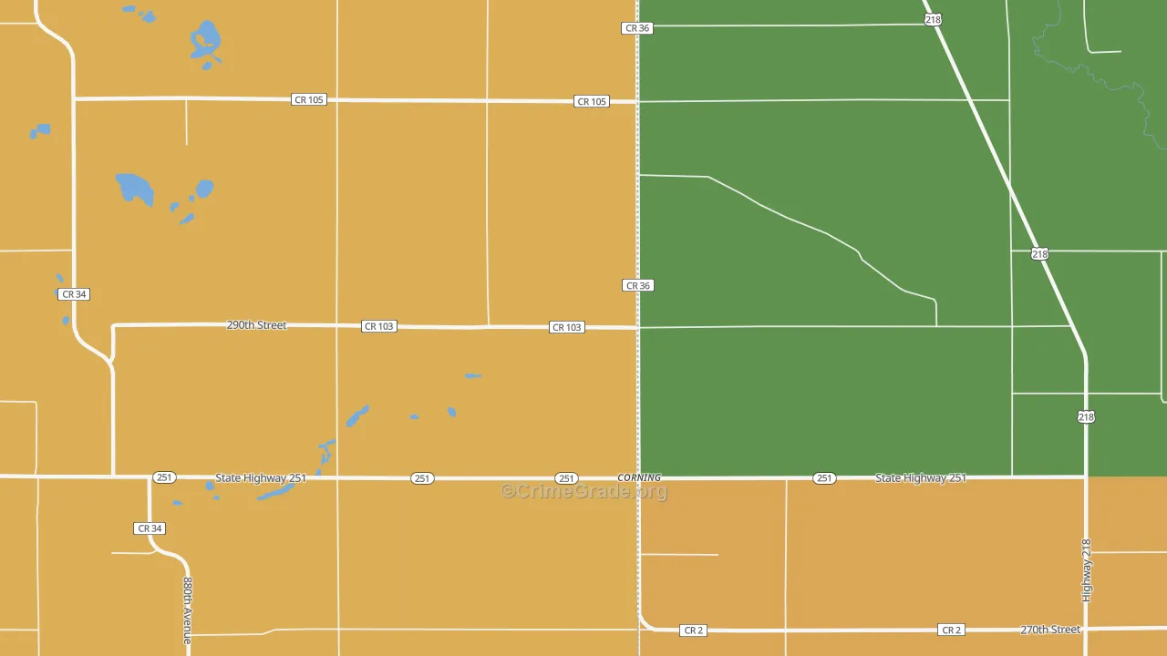 Corning, MN Map of Assault Rates