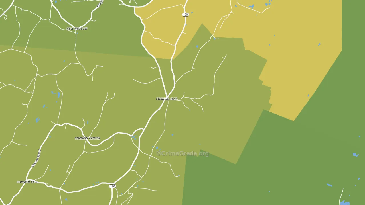 Cornish Flat, NH Map of Assault Rates