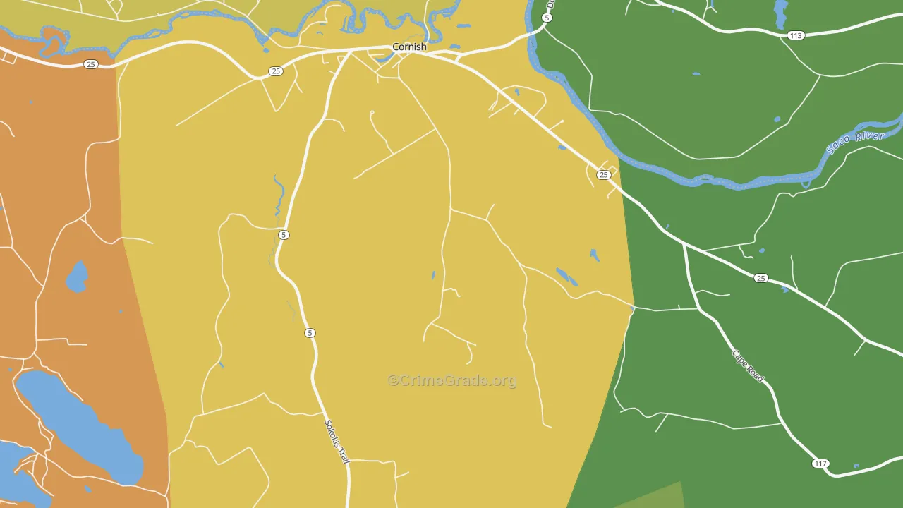 Cornish, ME Map of Assault Rates