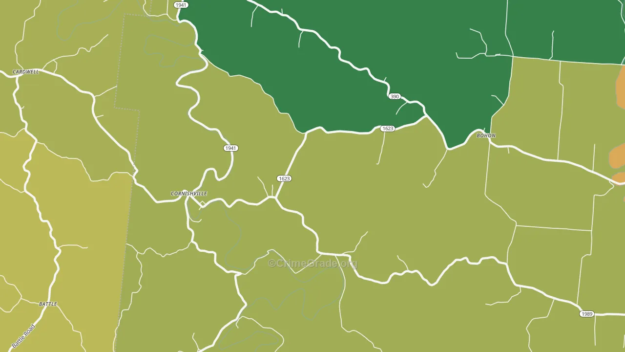 Cornishville, KY Map of Assault Rates