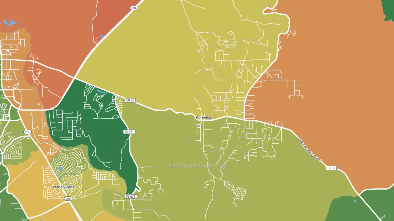 Cornville, AZ Map of Assault Rates