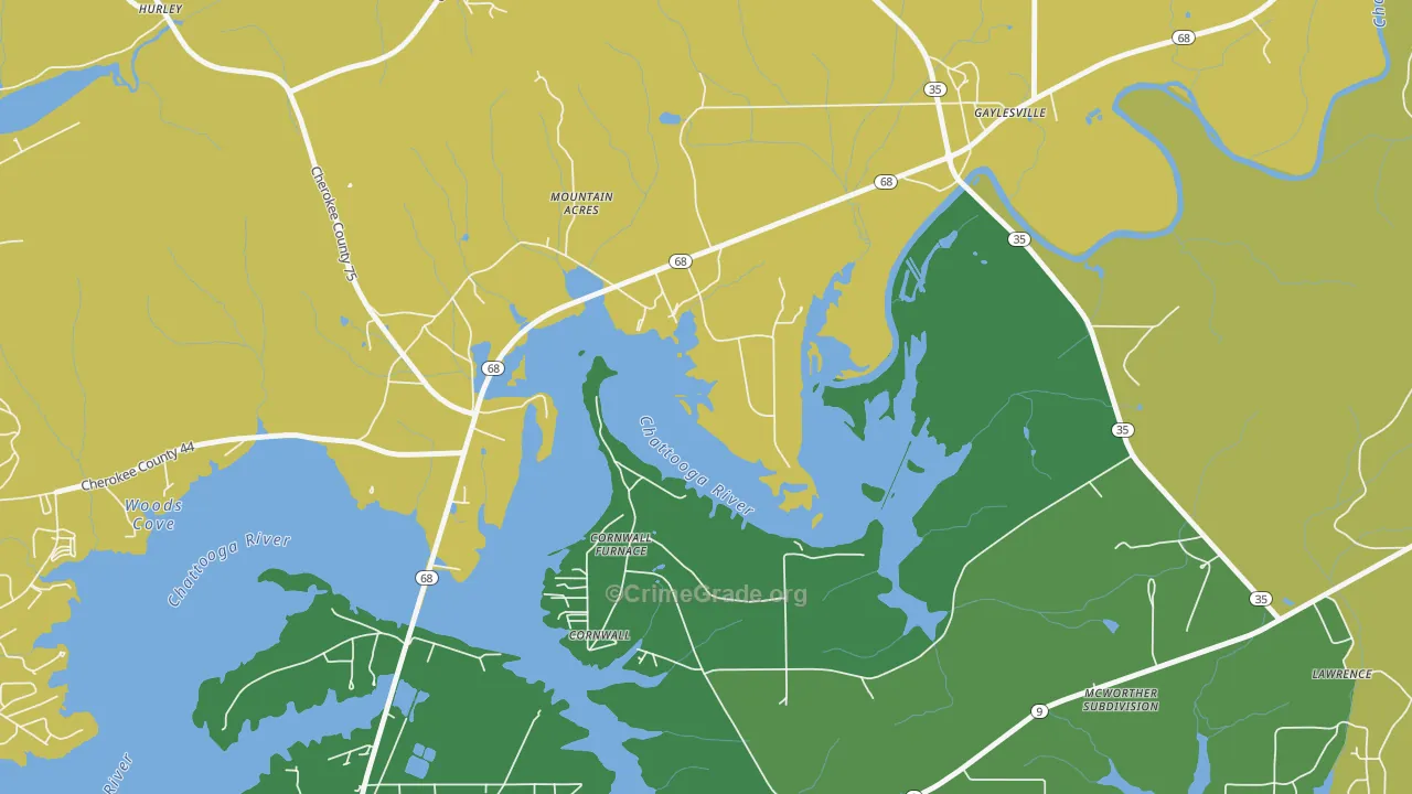 Cornwall Furnace, AL Map of Assault Rates