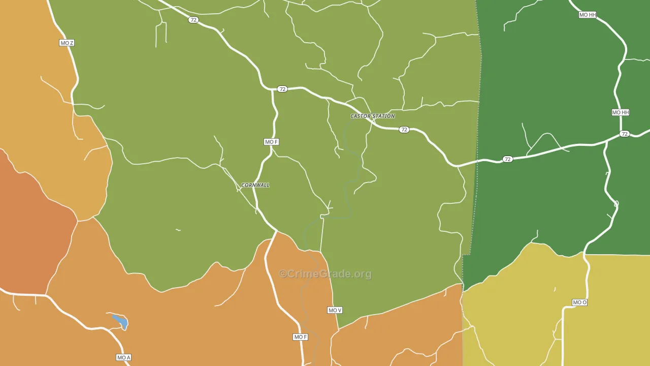 Cornwall, MO Map of Assault Rates