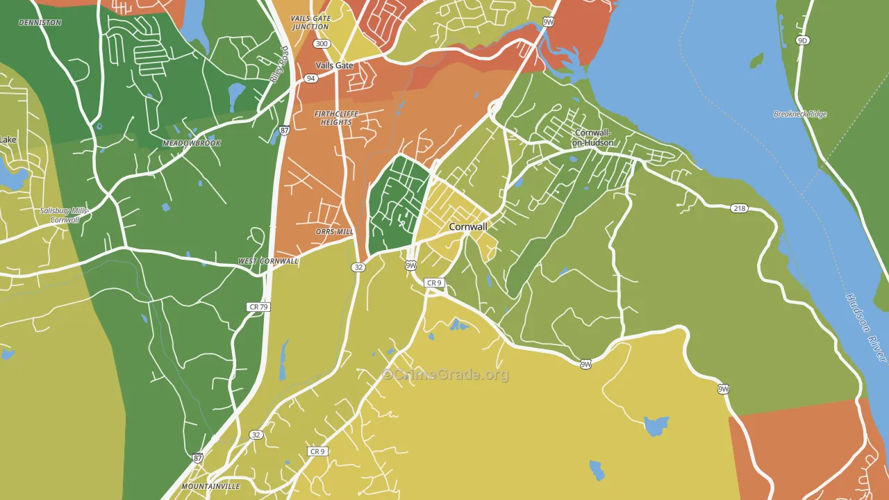 Cornwall, NY Map of Assault Rates