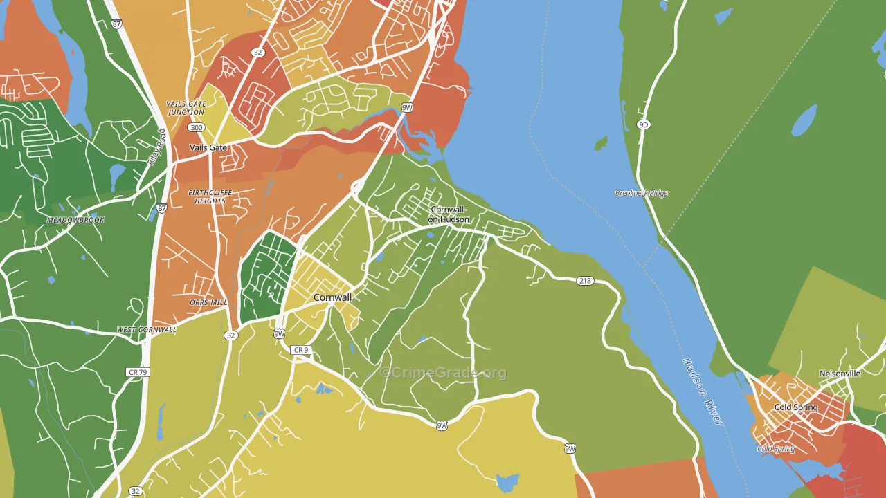 Cornwall On Hudson, NY Map of Assault Rates