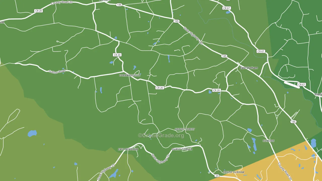 Cornwallville, NY Map of Assault Rates