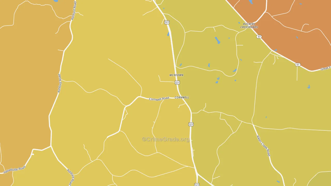 Cornwell, SC Map of Assault Rates