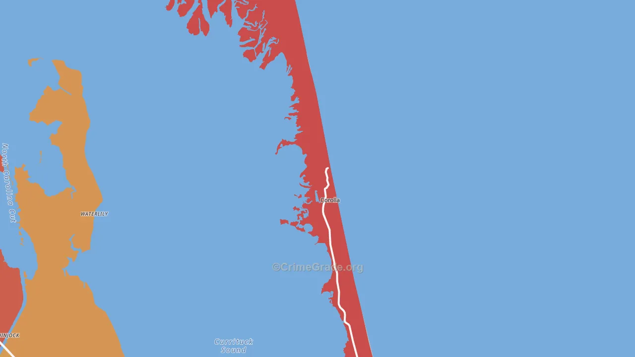 Corolla, NC Map of Assault Rates