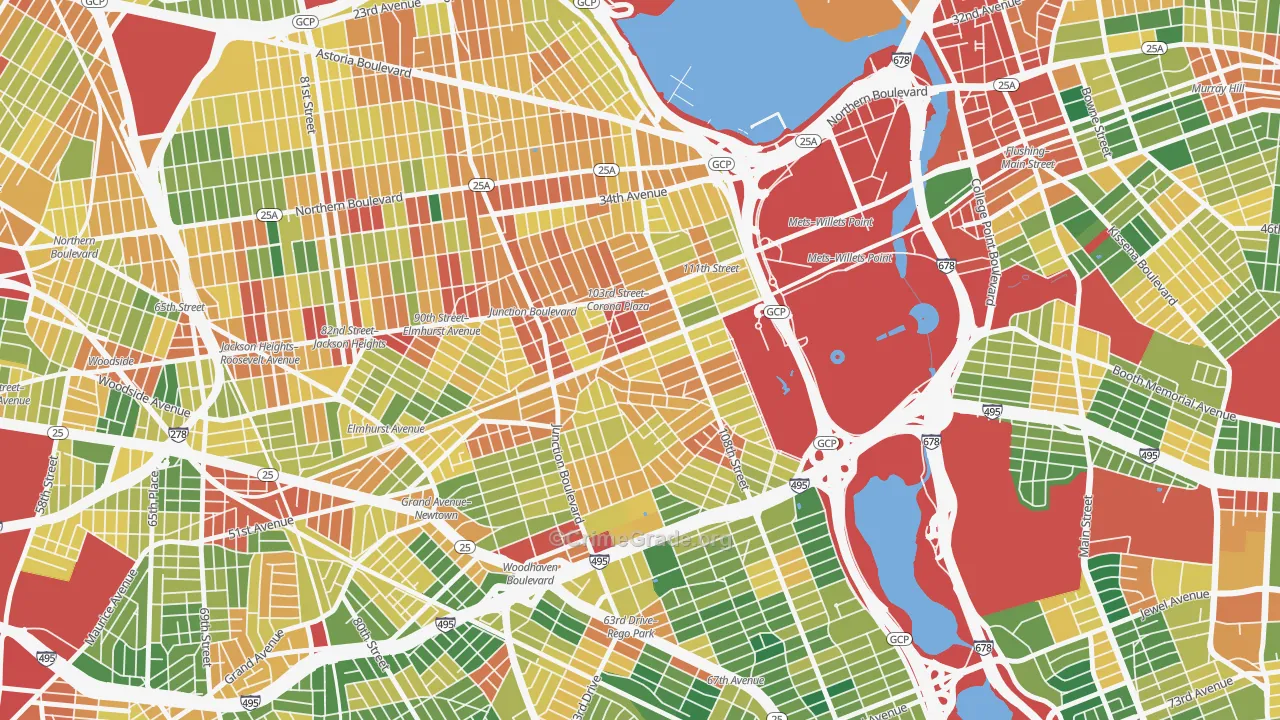 Corona, Queens, NY Map of Assault Rates