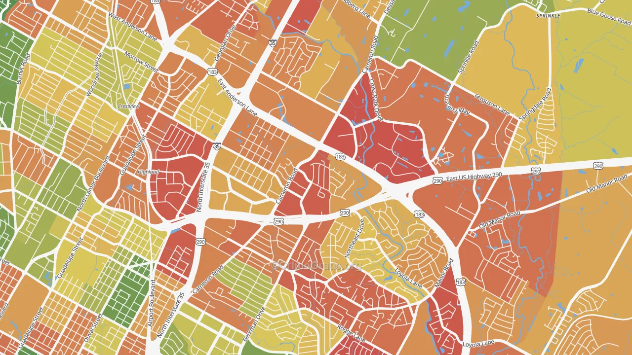 Coronado Hills, Austin, TX Map of Assault Rates