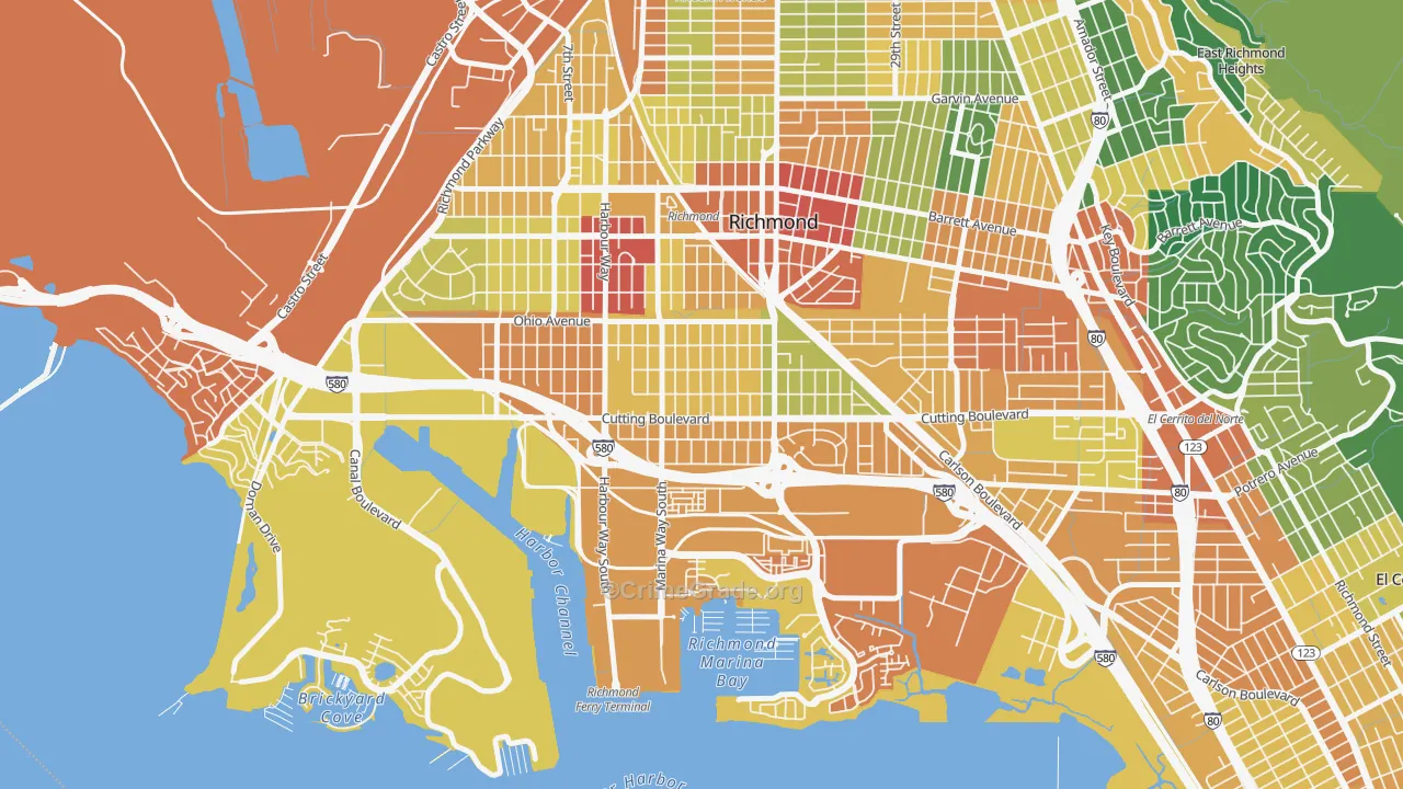 Coronado, Richmond, CA Map of Assault Rates