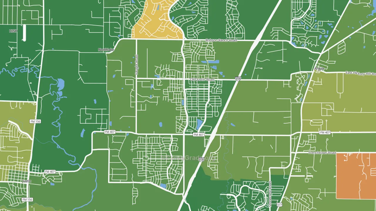 Corral City, TX Map of Assault Rates