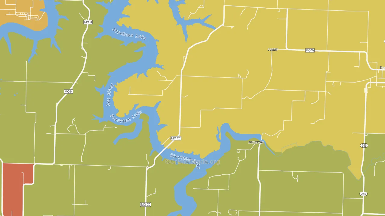 Corry, MO Map of Assault Rates