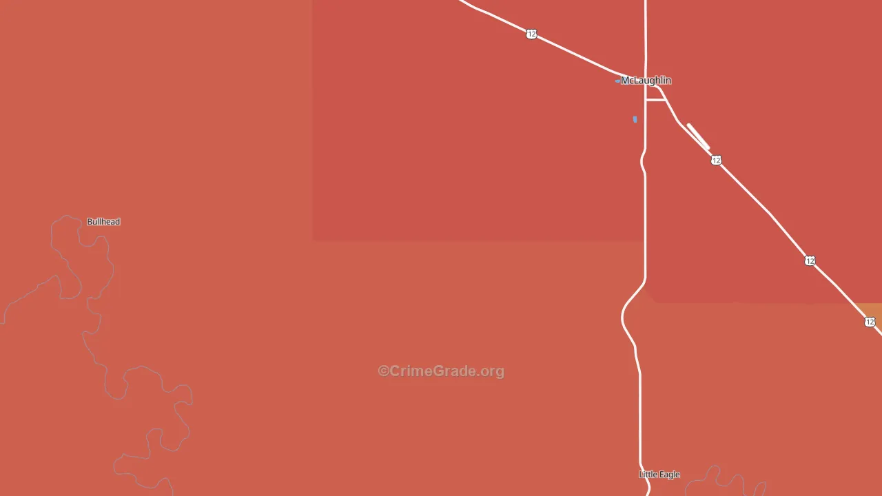 Corson County, SD Map of Assault Rates
