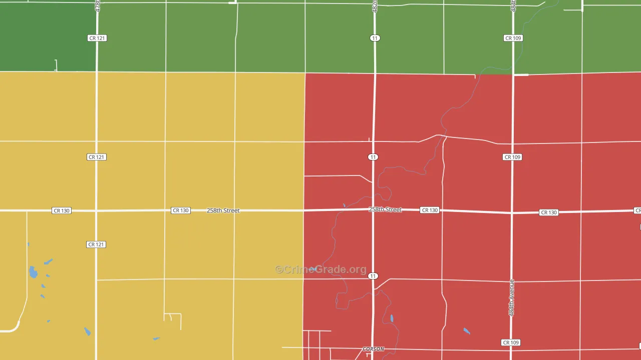 Corson, SD Map of Assault Rates