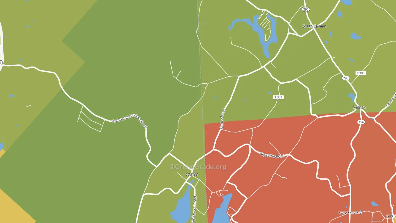 Cortez, PA Map of Assault Rates