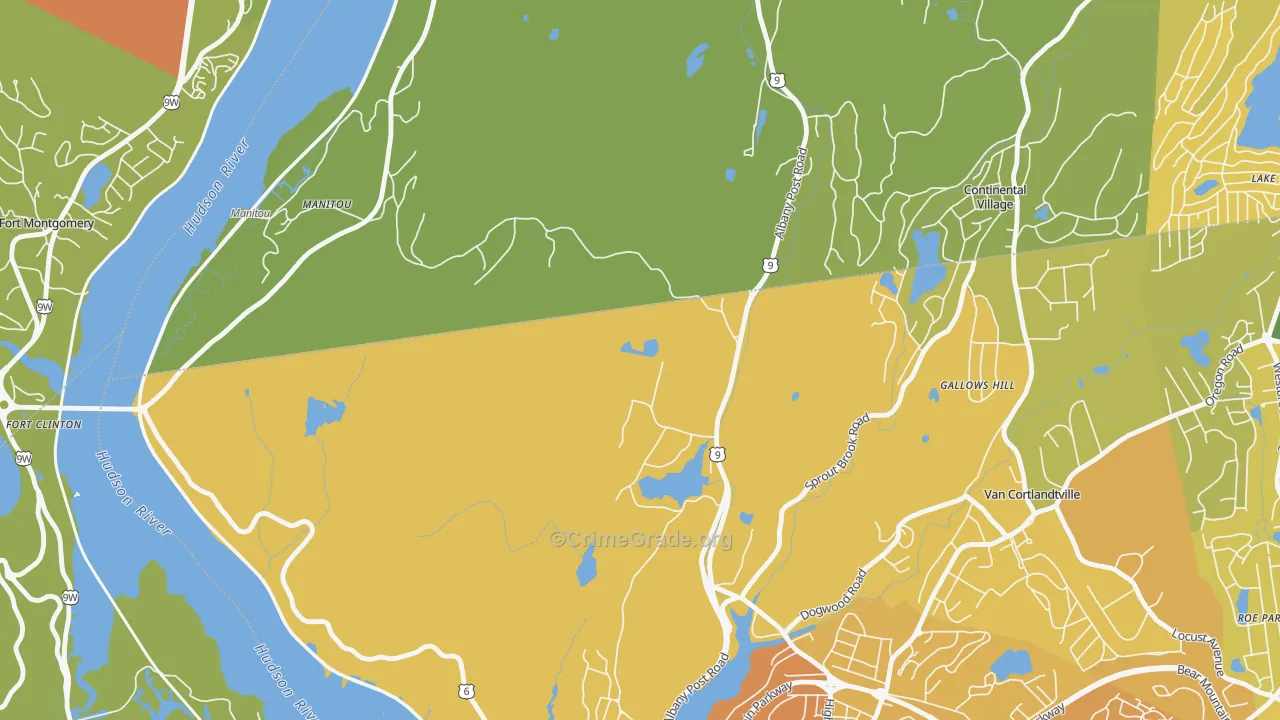 Cortlandt, NY Map of Assault Rates