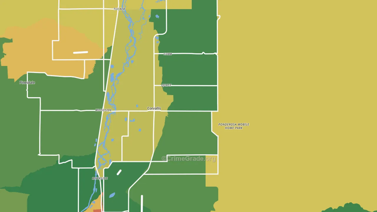 Corvallis, MT Map of Assault Rates