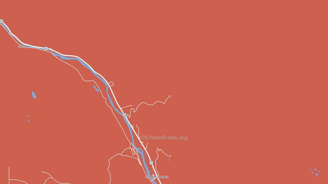 Corwin Springs, MT Map of Assault Rates