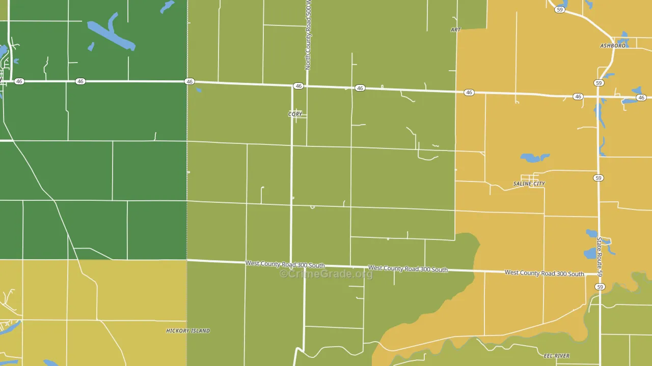 Cory, IN Map of Assault Rates