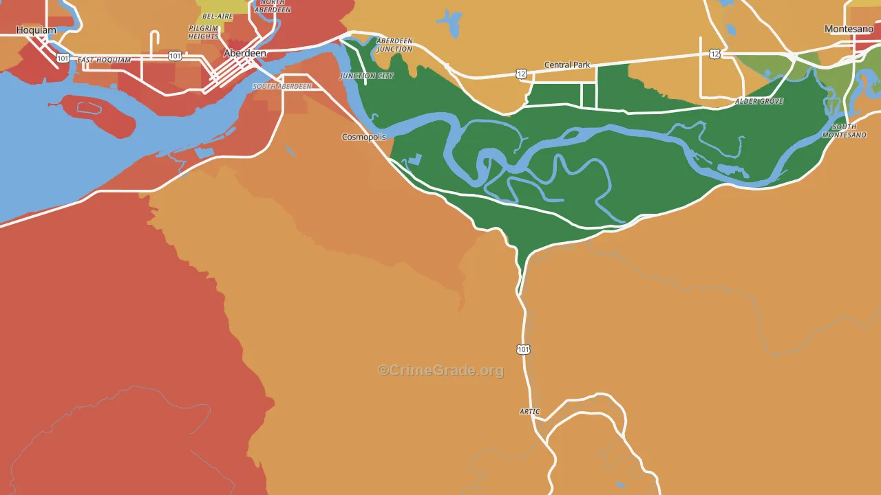 Cosmopolis, WA Map of Assault Rates