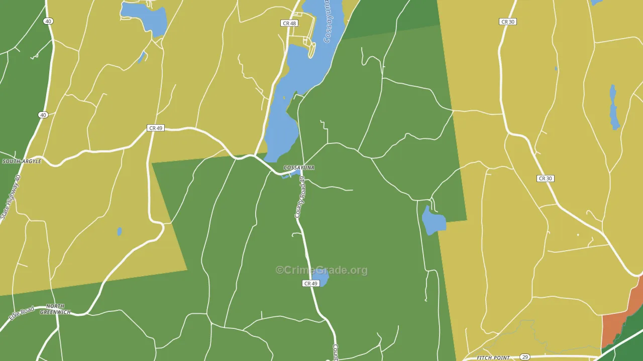 Cossayuna, NY Map of Assault Rates