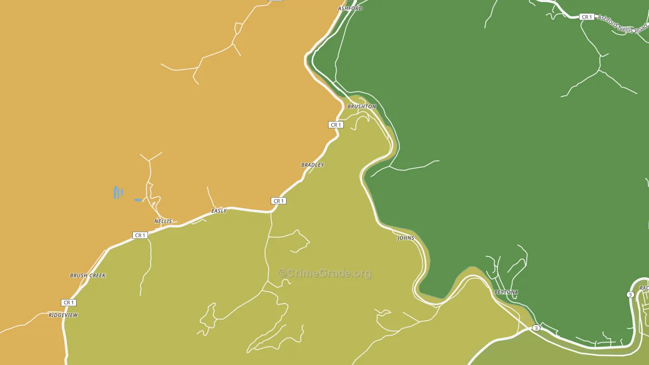 Costa, WV Map of Assault Rates