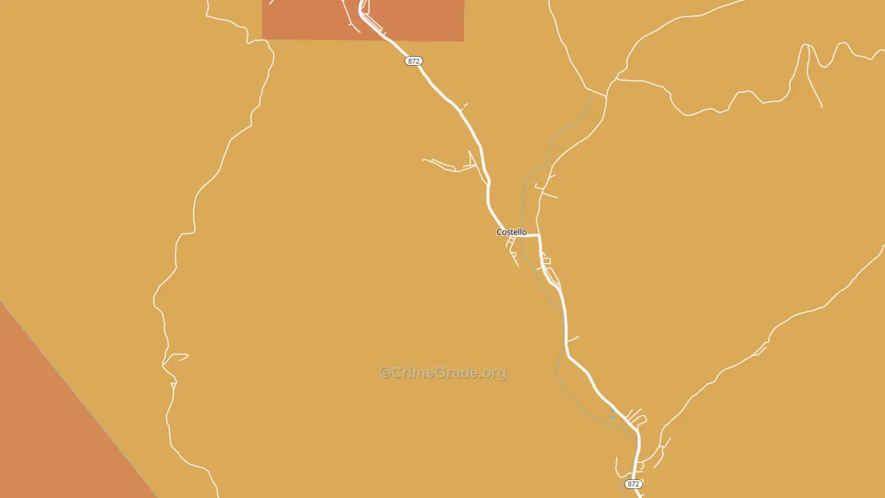 Costello, PA Map of Assault Rates
