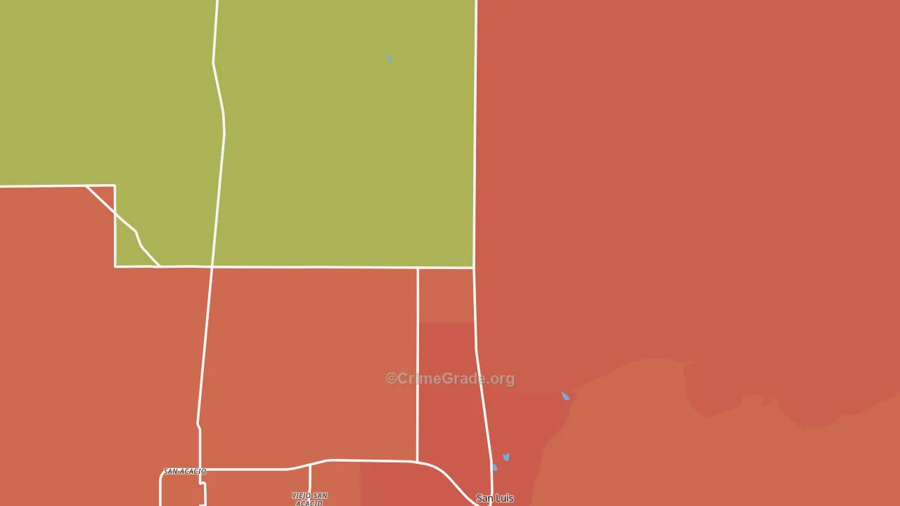 Costilla County, CO Map of Assault Rates