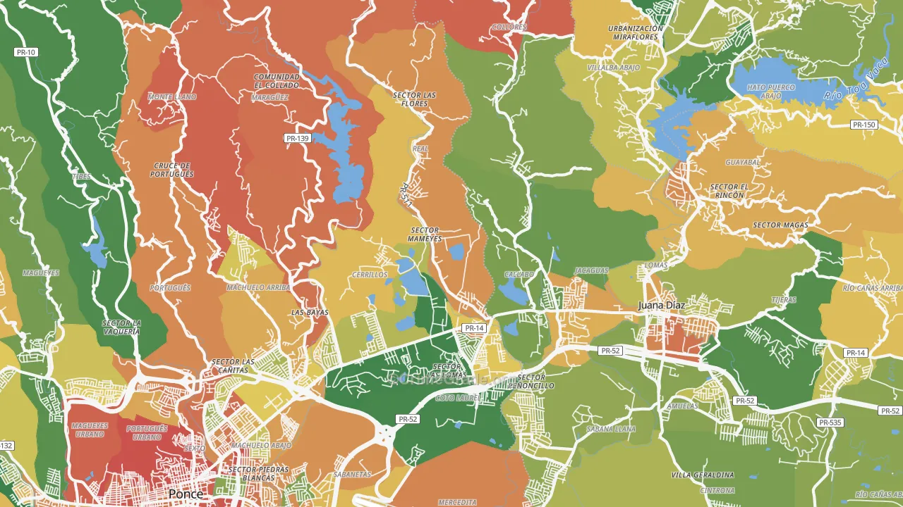 Coto Laurel, PR Map of Assault Rates