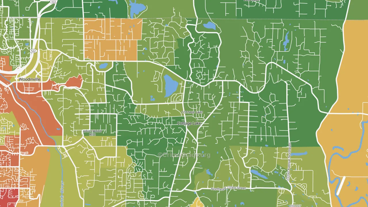 Cottage Lake, WA Map of Assault Rates