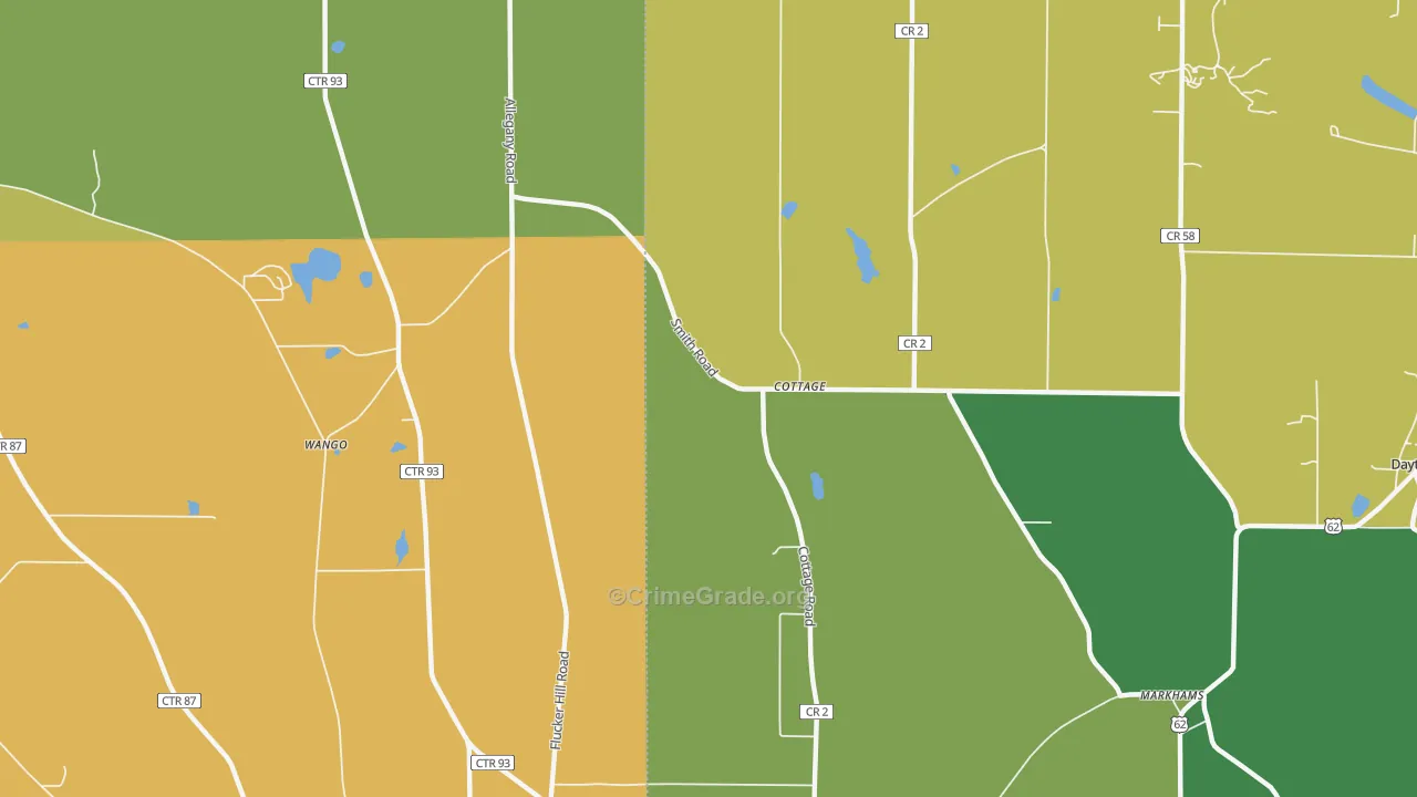 Cottage, NY Map of Assault Rates