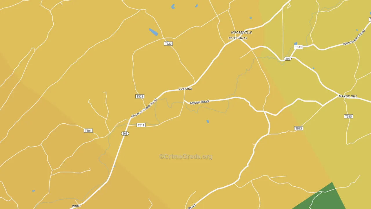 Cottage, PA Map of Assault Rates