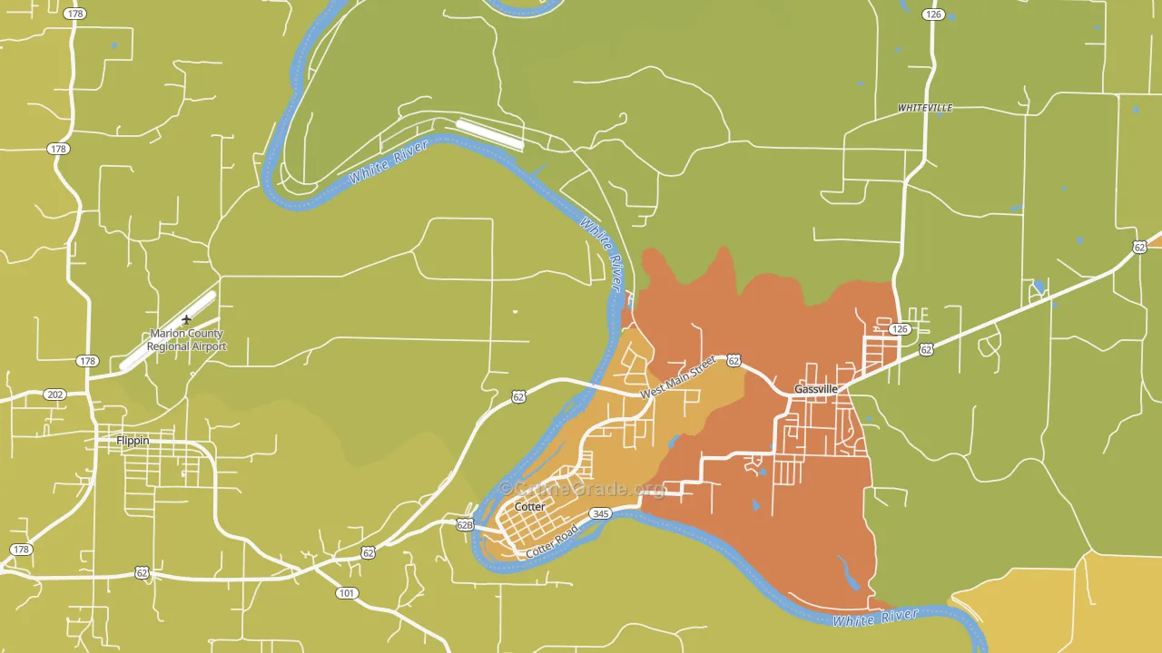Cotter, AR Map of Assault Rates