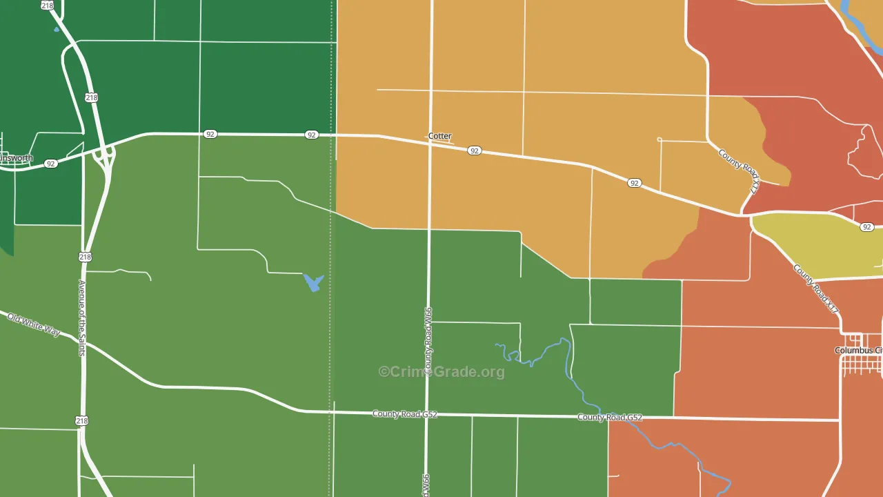 Cotter, IA Map of Assault Rates