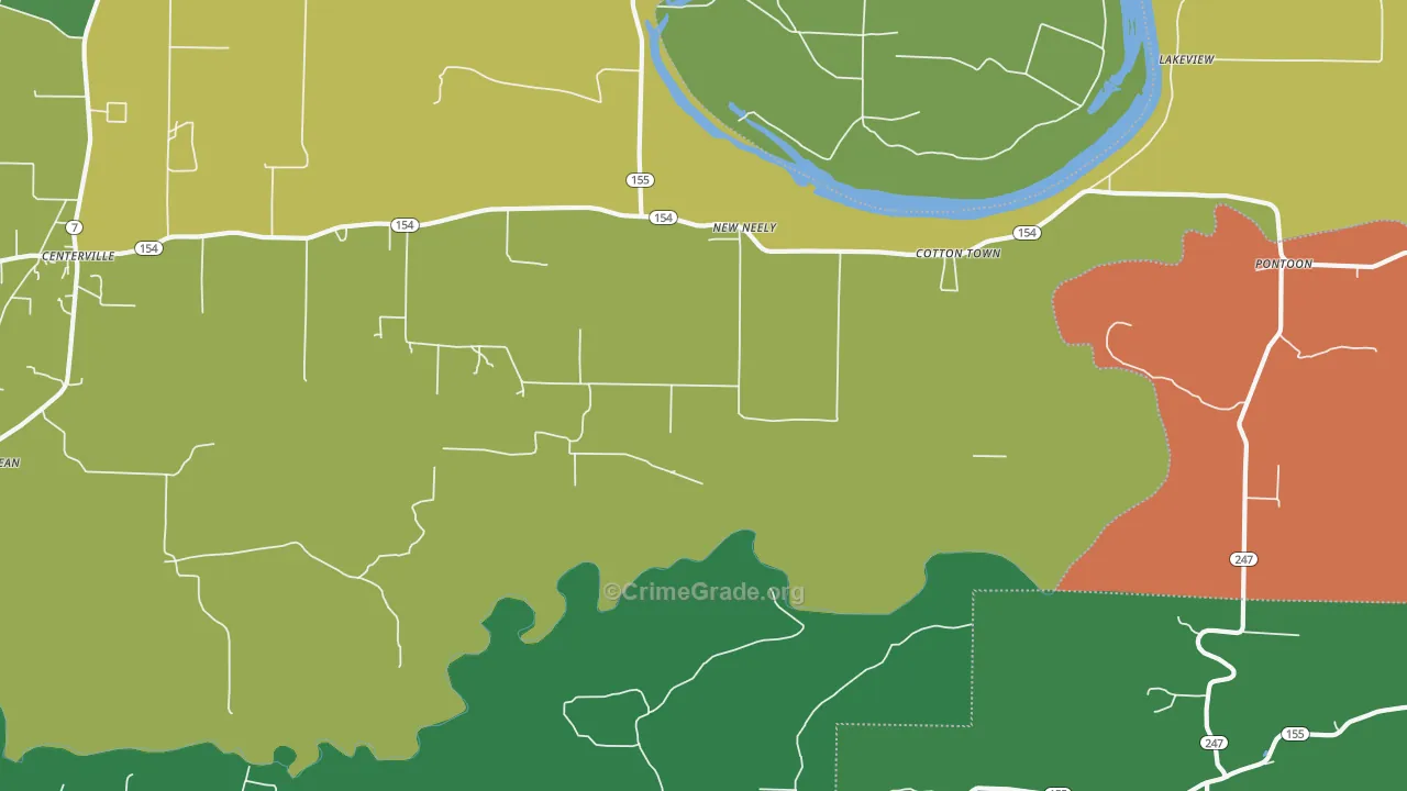 Cotton Town, AR Map of Assault Rates