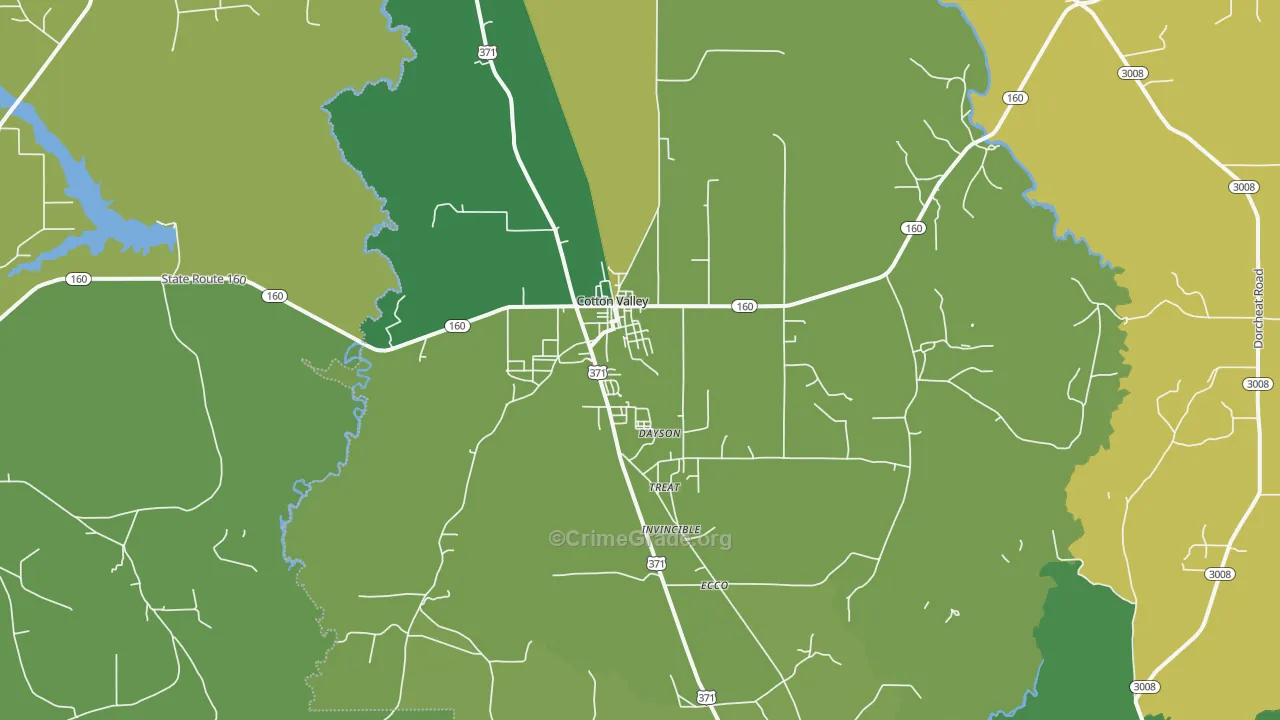 Cotton Valley, LA Map of Assault Rates