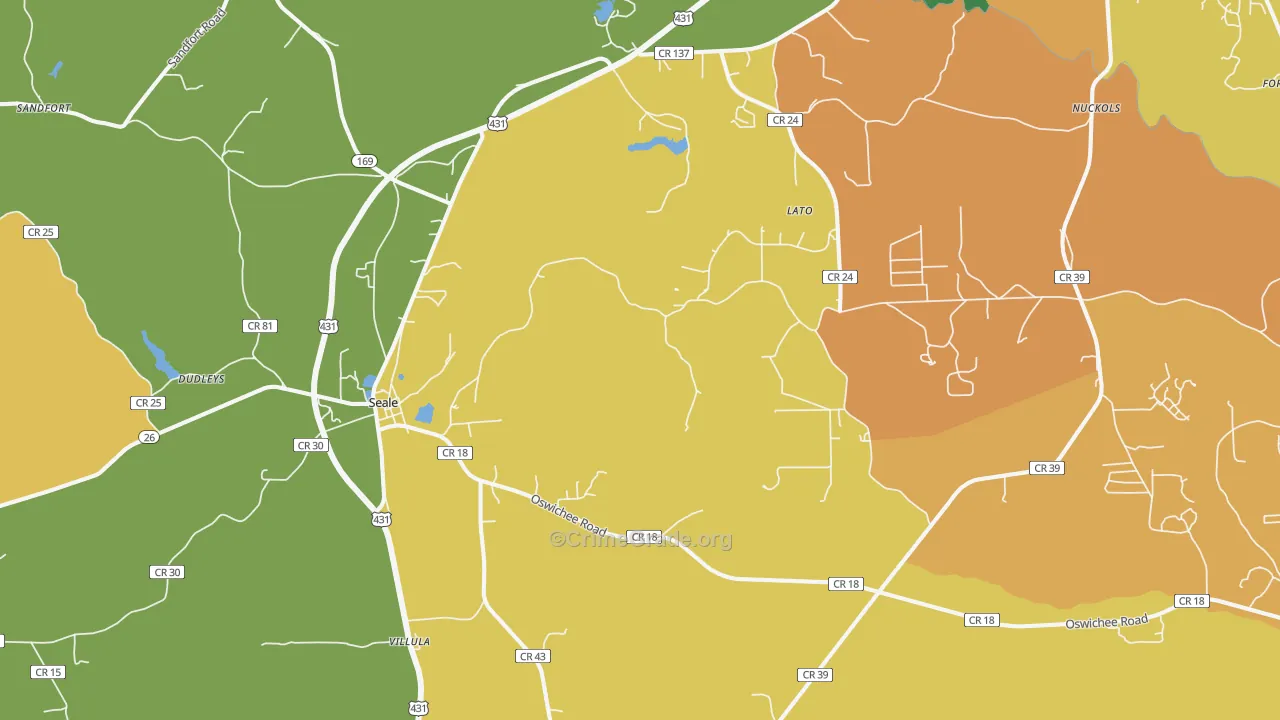 Cottonton, AL Map of Assault Rates