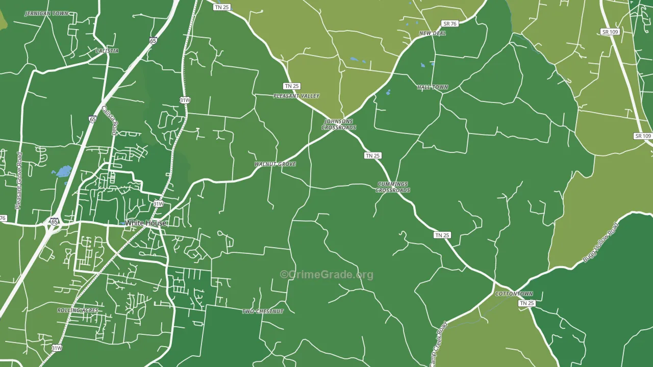 Cottontown, TN Map of Assault Rates