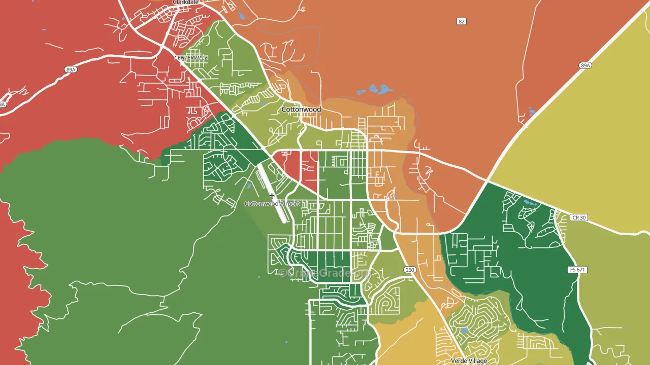 Cottonwood, AZ Map of Assault Rates