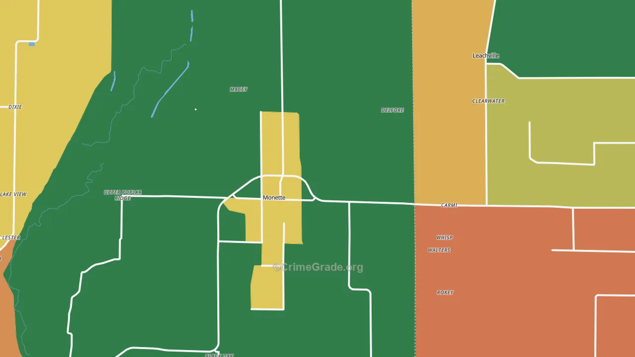 Cottonwood Corner, AR Map of Assault Rates