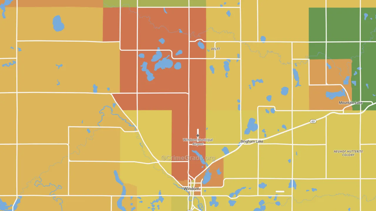 Cottonwood County, MN Map of Assault Rates